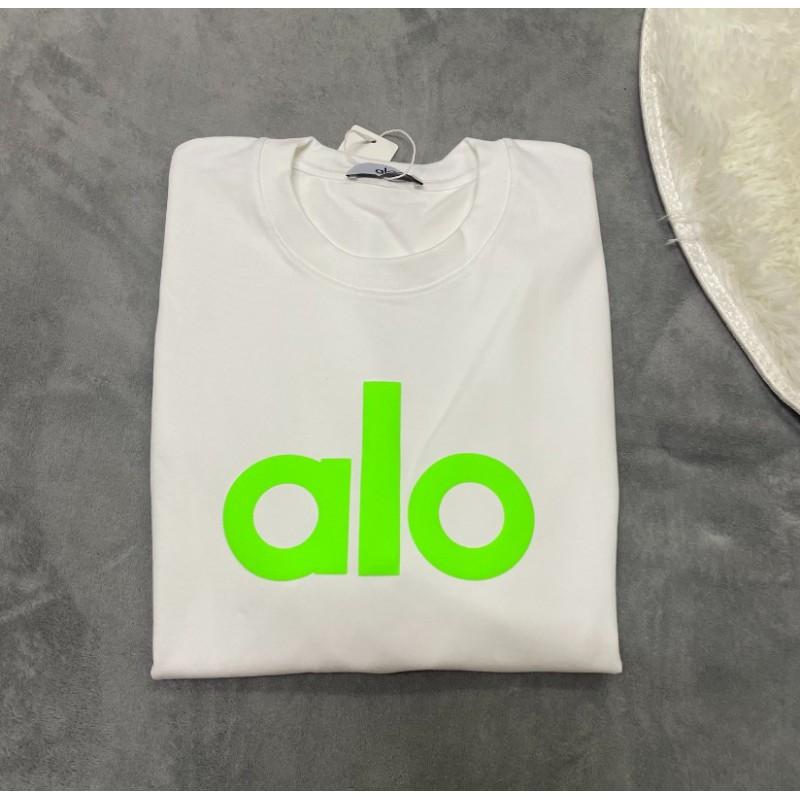 ALO Baumwolle Lockere Passform Unisex Rundhals T-Shirt Streetwear Lässiges Oberteil
