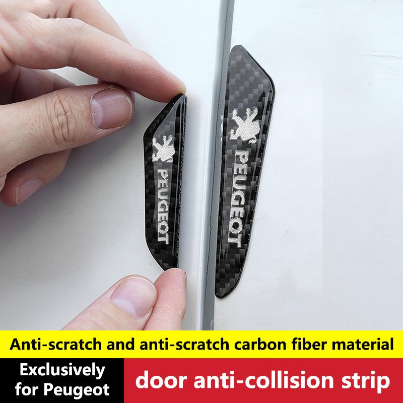 Carbon Fiber Door AntiScratch Protector Strip For Peugeot 208 2008 308 3008 408 508 5008 4008 206 307 RCZ Expert Partner