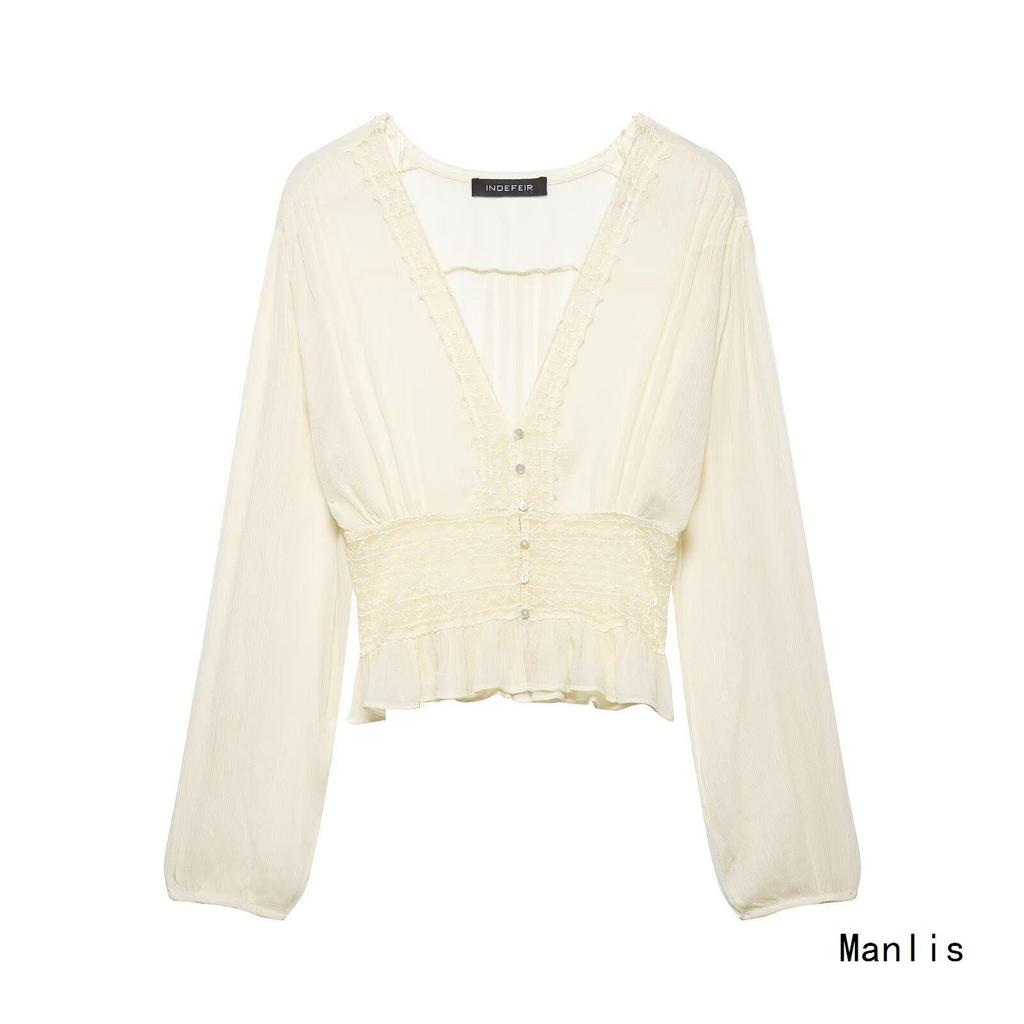 European Style Women's Lace Gauze Shirt - New Fashion 2026