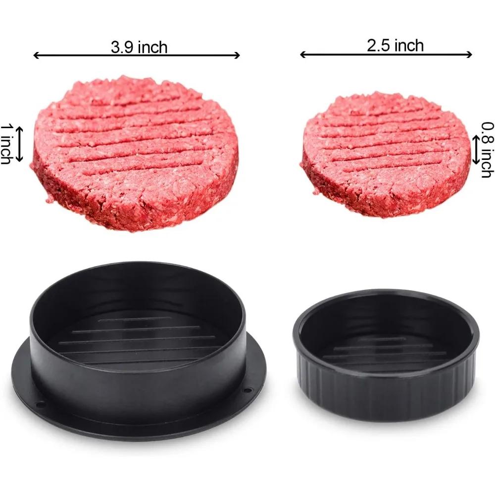 3 In1 Stuffed Burger Press Patty Maker Rings Molds Kit Non Stick Stuffer Hamburger Press Patty Maker for Slider/Pattie/Grilling