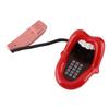 Red Mouth Telephone Novelty Big Tongue Landline Phone Wired Funny Lip Phone with LED Indicator for Home Shops Office