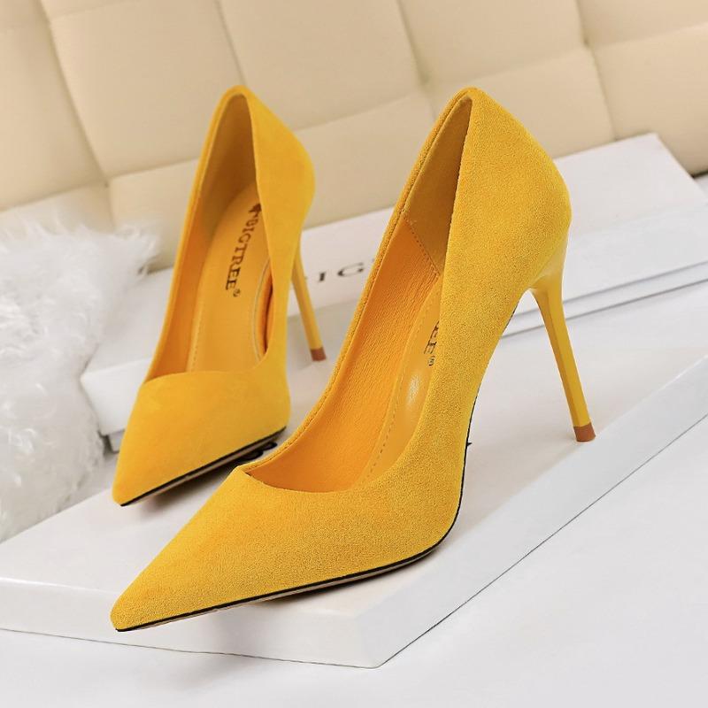 TWBEB Shoes 2026 New Women Pumps Suede High Heels Shoe Fashion Office Shoes Stiletto Party Shoes Female Comfort Women Heels