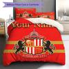 Biancheria da letto personalizzata con stemma Sunderland FC, Set piumone Copripiumone Federa Regalo di compleanno per la casa (1 * copripiumino + 2 * federa, senza nucleo)