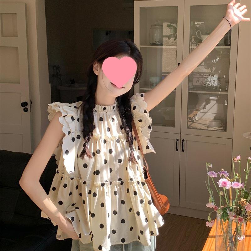 Women's Polka Dot Flutter Sleeve Summer Shirt - 2026 New Loose Chic Design