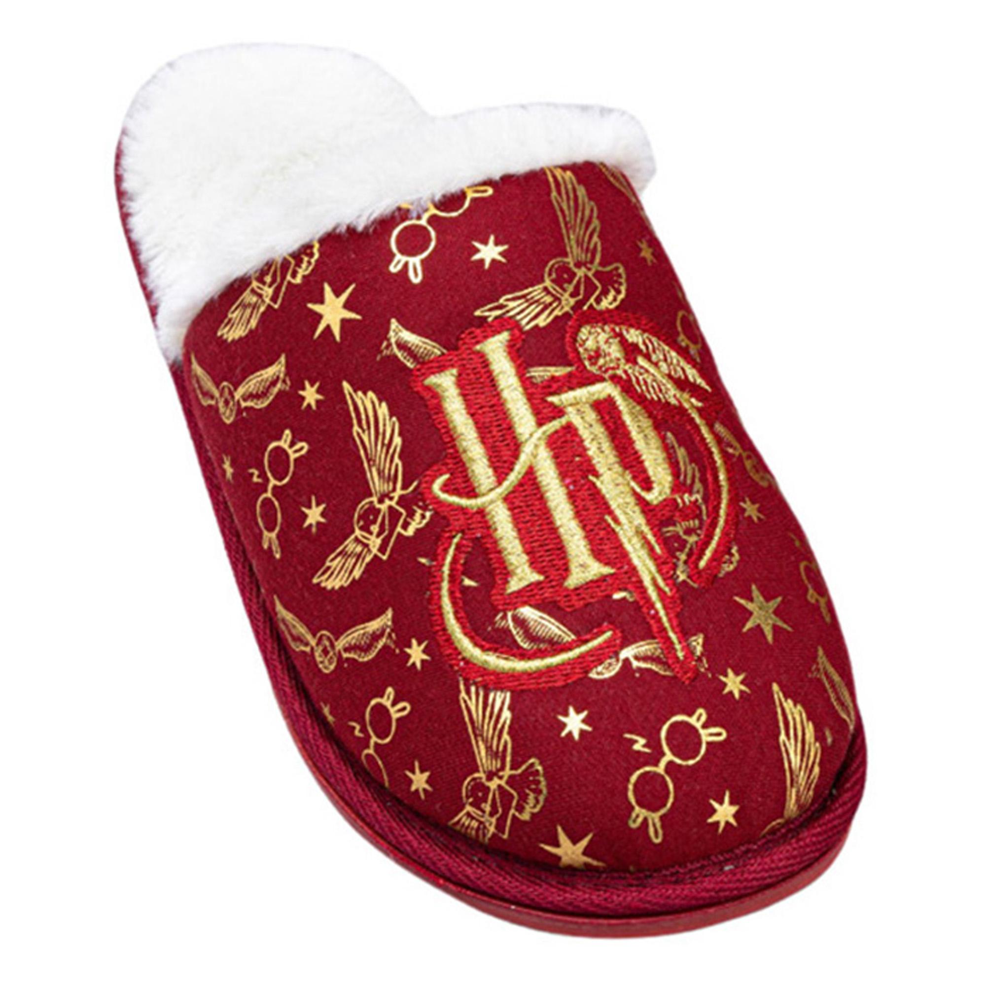 Harry Potter Damen/Damen Hausschuhe mit Goldfolie 7 UK-8 UK rot