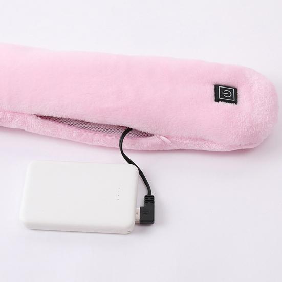 Electric Heating Scarf Rechargeable Heated Shawl Neck Warmer with 3 Adjustable Gears Plush Fabric Neck Heating Wrap