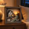 Office Desk Decoration Sea Glass Art Painting with LED Light DIY Mosaic Arts and Craft Kit Home Decor Lighting Ocean Themed Beach Kit for Bookshelf