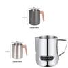 Reusable Stainless Steel Milk Frothing Pitcher With Precise Spout For Caf And Home