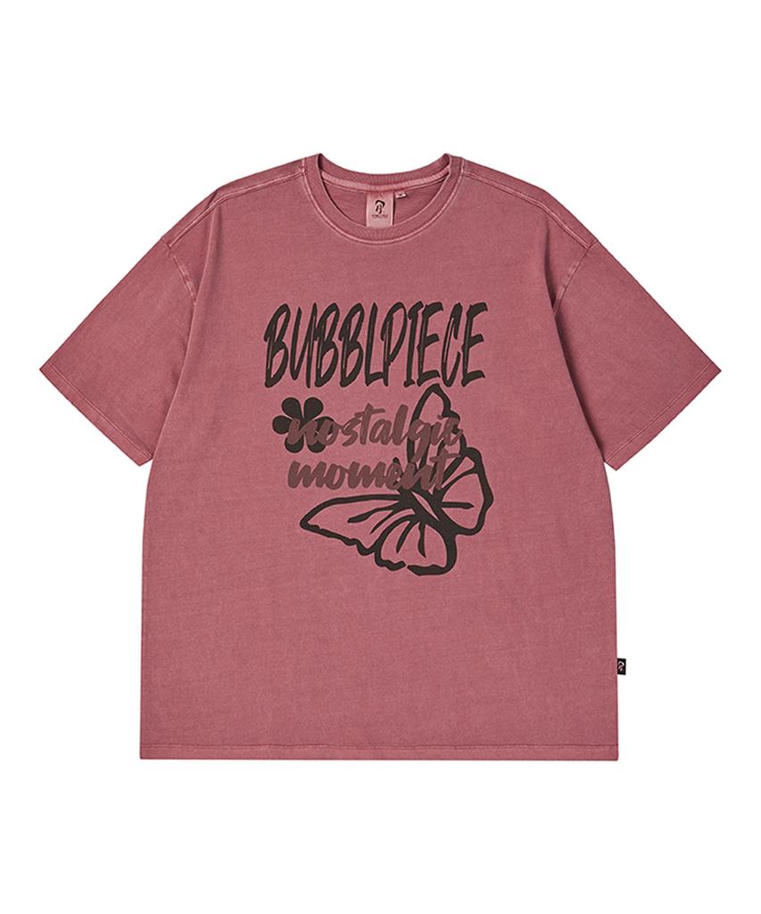 Beobeulpiseu Butterfly Pigment T-Shirt_Burgundy