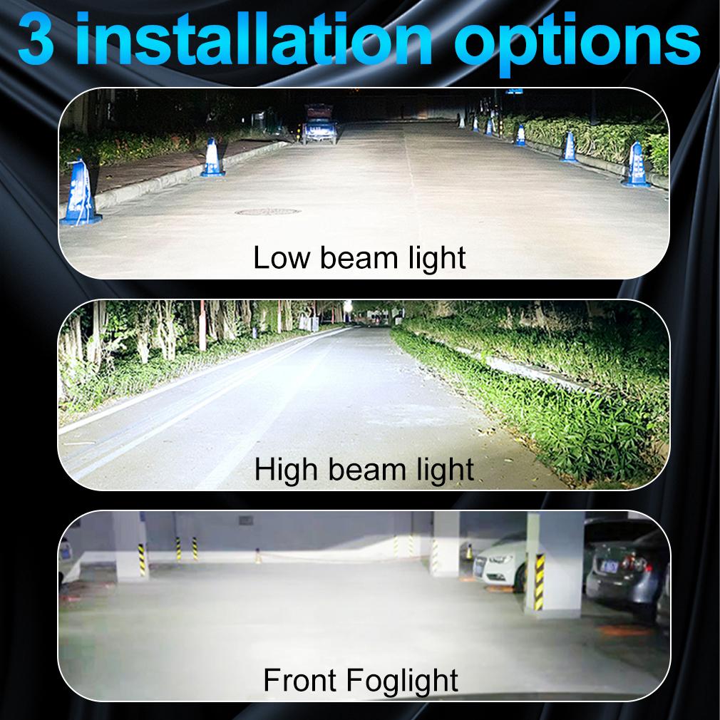 2 stk 30000LM H4 H7 LED-frontlyspærer Mini Turbo H11 LED H8 9005 HB3 9006 HB4 H1 H3 80W Bil Tåkelys Frontlys Auto Plug&Play Lampe 6500K Hvit