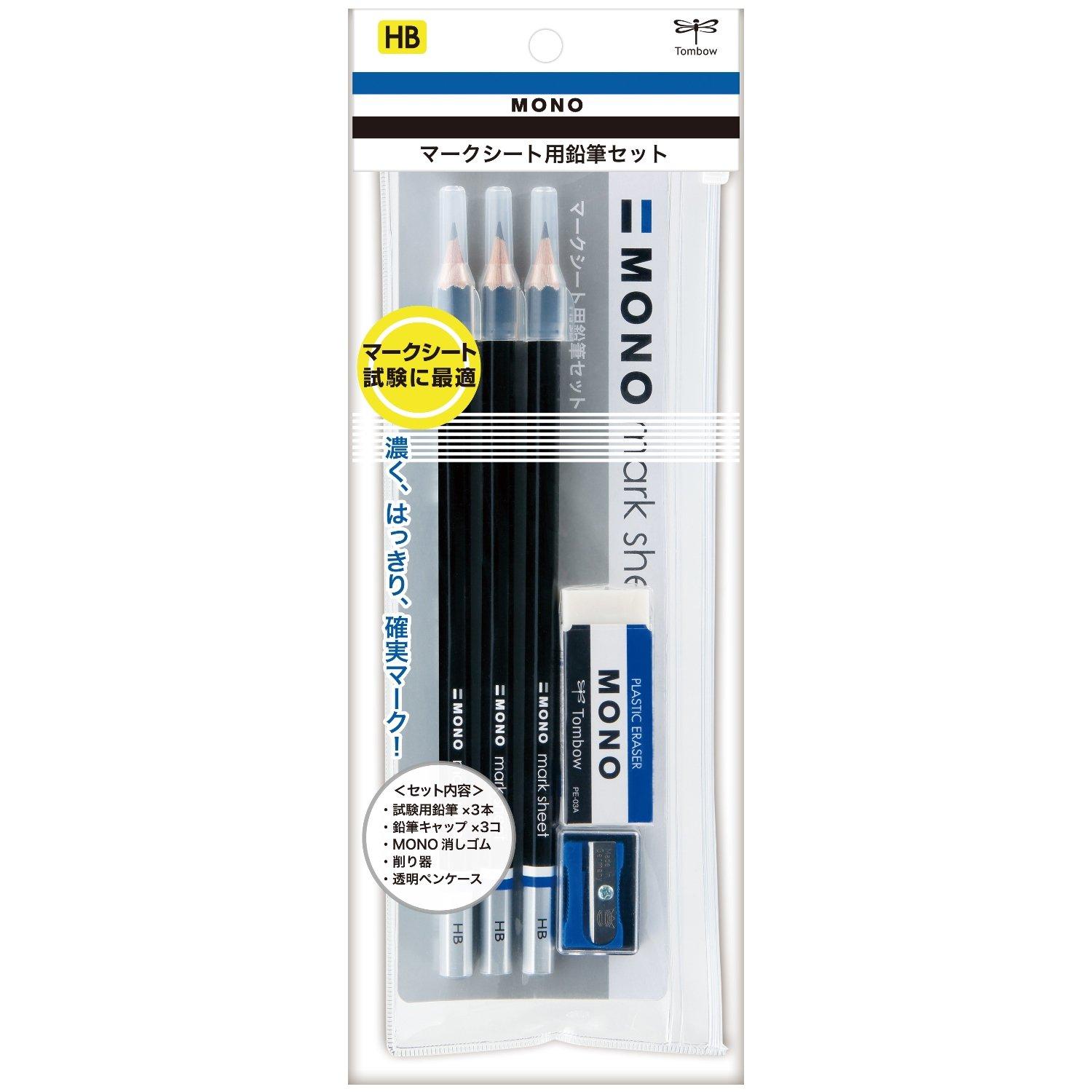 

Канцелярский набор Tombow MONO для экзаменационных ответов (3 карандаша HB, Ластик, Точилка) МА-ПЛМКН