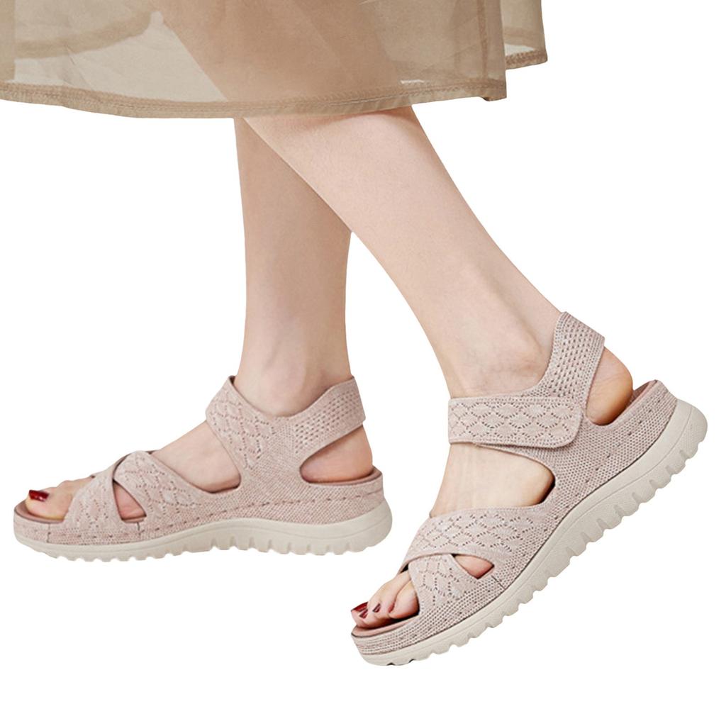 Women'S Sandals New European And American Sports And Leisure Sandal With Adhesive Strap Hollow Out Thick Bottom Womens Shoes