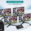HDMI Splitter, 4K HDMI Splitters 1 In 4 Out for Dual Monitors Supports 3D Full HD 1080P Aluminum Compatible for PS4 Fire Stick HDTV(1 Source To 4