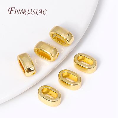 DIY Leather Cord Bracelet Fittings 18K Gold Plated Clasp End Cap Spacer Bead Connector Findings,Leather Cords End Tip Beads Caps