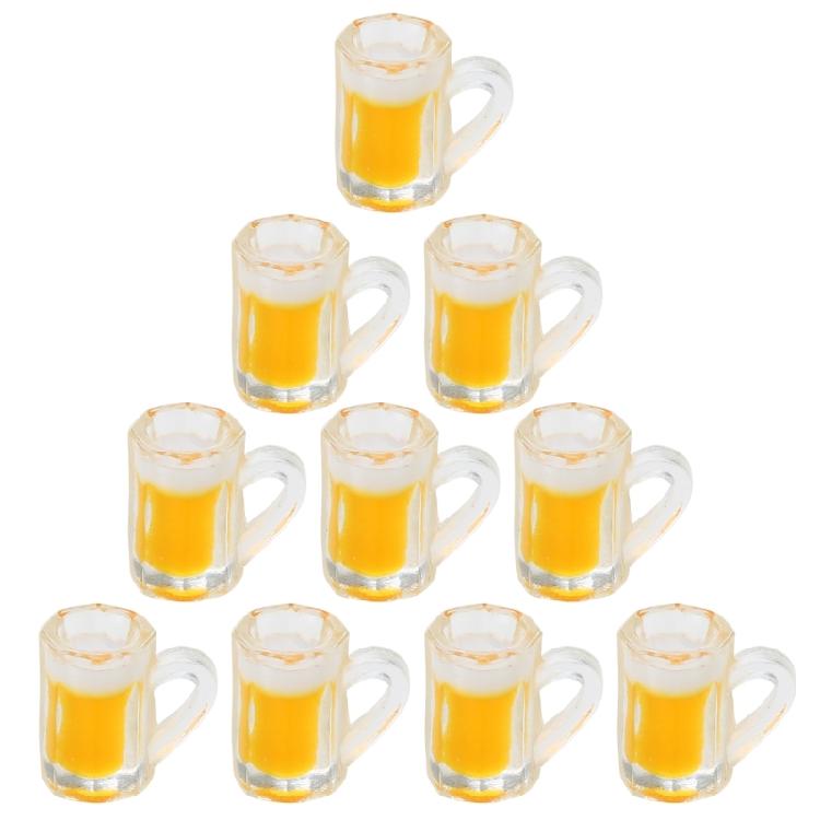 10PCS Miniature Beer Glass Dollhouse Mug Models Fairy Garden Doll House Decor
