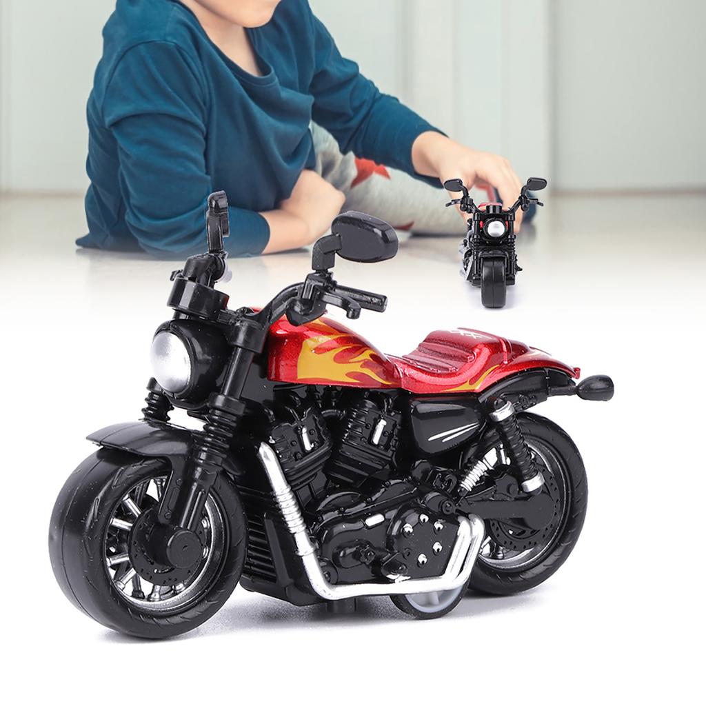 Alloy Motorbike Toy Model Highly Simulation Children Kid Pull Back Vehicle Toy(Red )