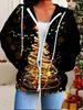 Christmas 3D Printed Hooded Cardigan Plus Size Autumn Winter Retro