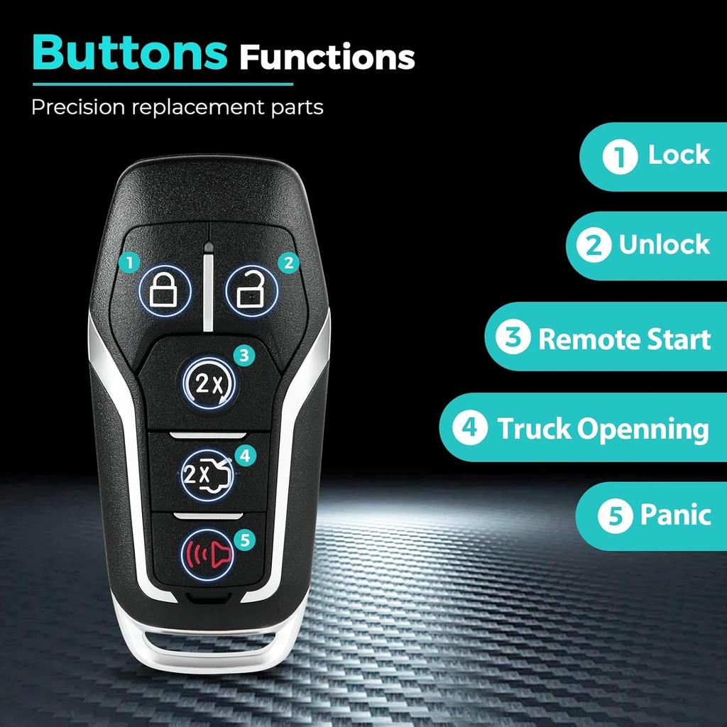 Key Fob Shell Fits for Mustang Fusion Edge Explorer F150 F250 F350 2013-2017,