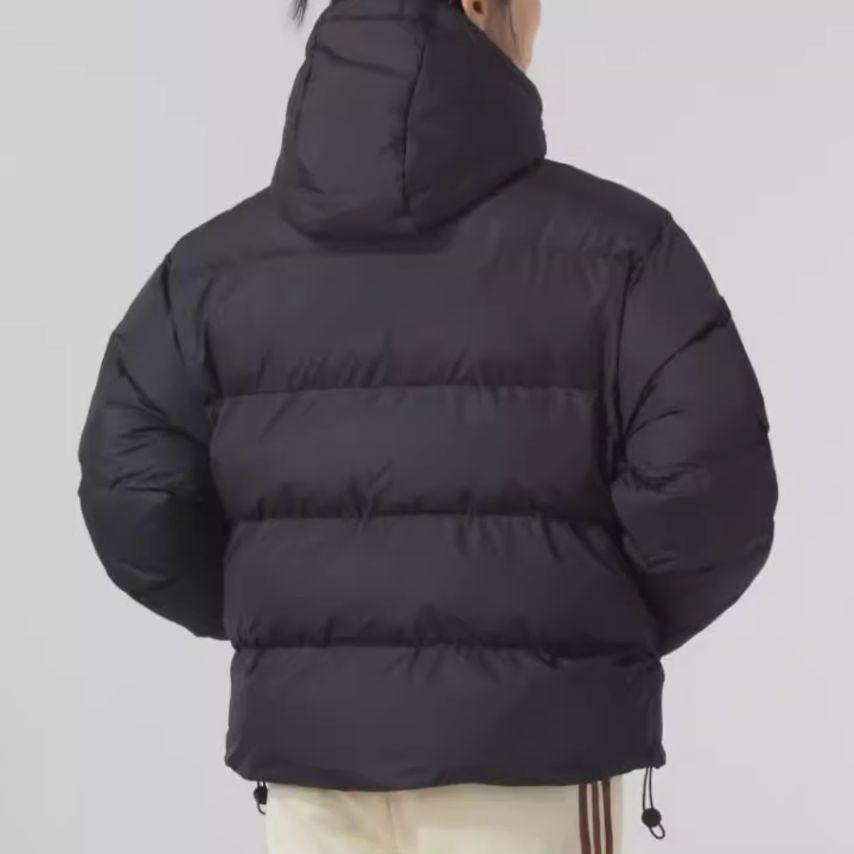 Nike Solid Color Windproof Warm Short Hooded Sports Puffer Jacket Women Jackets Black FD8291-010