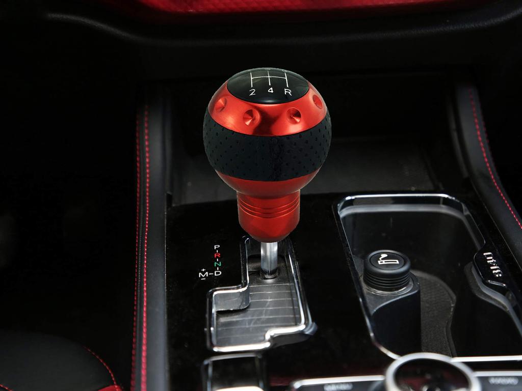Abfer Manual Shift Universal Car Gear Stick Shifter Head for Automotive Interior and 5-Speed Knob, (Black Red)