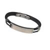 Stainless Steel Silicone Bracelet: Black Men's Thin Band, Simple European-American Style, Creative and Trendy Design