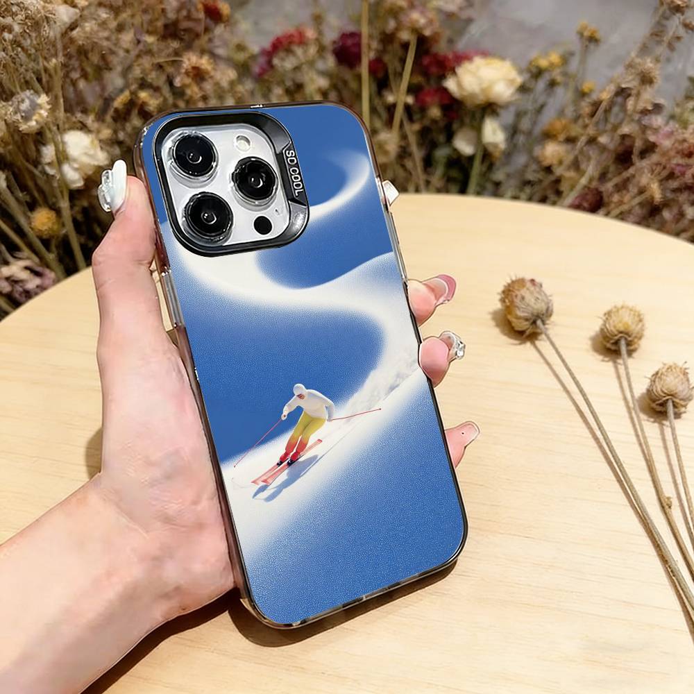 

Sport Snowboarding Phone Case For iPhone 17,16,15,14,13,12,11 Plus,Pro Max,XS,Colorful Silver Black Cover iPhone16