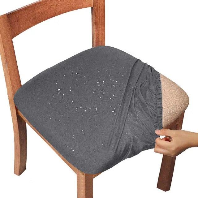Waterproof Chair Seat Cover Solid Elastic Chair Cushion Cover Anti-dust Chair Protector Dining Room Spandex Armchair Slipcover