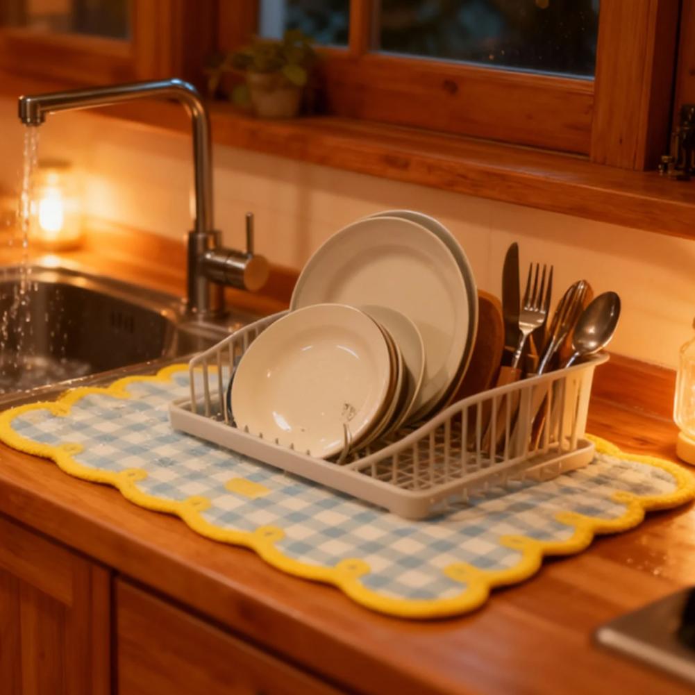 1pcs Waterproof Kitchen Mat Coffee Machine Pad Non Slip Drying Countertop Protector Appliance Pad Dish Drain Rack Table Mats