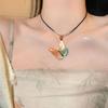 New Chinese Zen Ethnic Style Butterfly Necklace Women'S High Sense Retro Collarbone Chain Sweater Chain Accessories