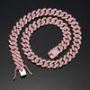 14mm Full Zirconium Cuban Chain Men's Hip Hop Cuban Necklace Bracelet Jewelry
