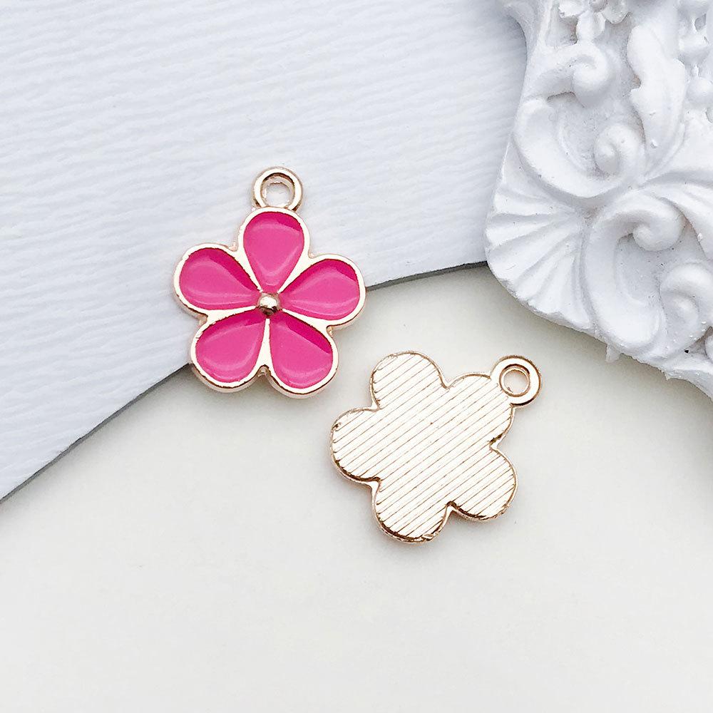 1pcs Rose Red Oil Drop Pendant Through The Alloy Earrings Diy Handmade Homemade Accessories Materials Multiple Styles