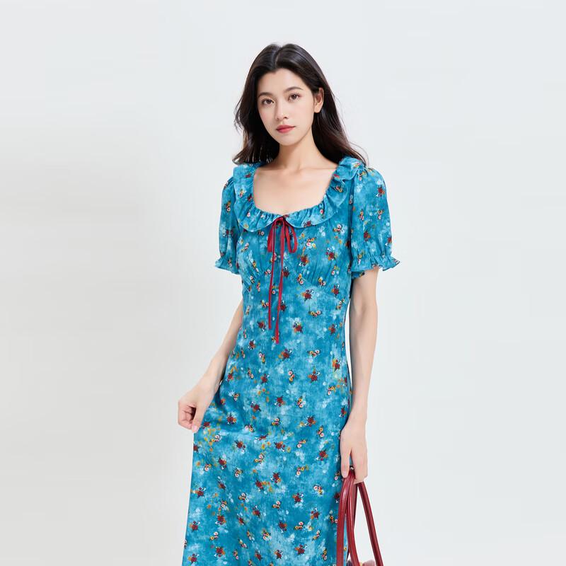 

Sansai Women s Plus Size French Velvet Floral Short-Sleeve Midi Dress 3XL