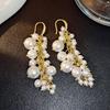 Retro Hong Kong Pearl Cluster Tassel Earrings - Versatile Statement Jewelry for Women