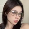 Futuristic Metal Sunglasses With Uv400 Protection For Outdoor Parties And Travel