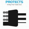 8 Pack 4-Pin Flat Trailer Wiring Harness Connector Dust Cover Black Vehicle Side Plug Terminals Connection Dust Cover Bulk For Trailer Replace Agat