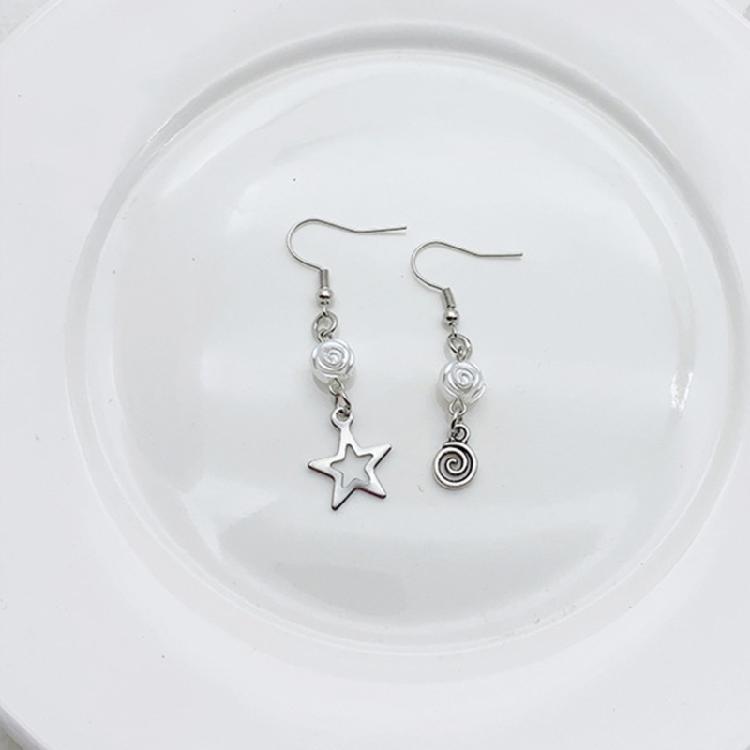 4 Pairs Bowknot/Star/Heart Ear Drop Colorful Dangle Earrings Stylish Decorations