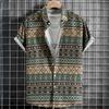 Chemises Hawaïennes Vintage pour Hommes Hauts Ethniques à Manches Courtes Mode Décontractée Vêtements pour Hommes Chemise Lâche Surdimensionnée pour Hommes