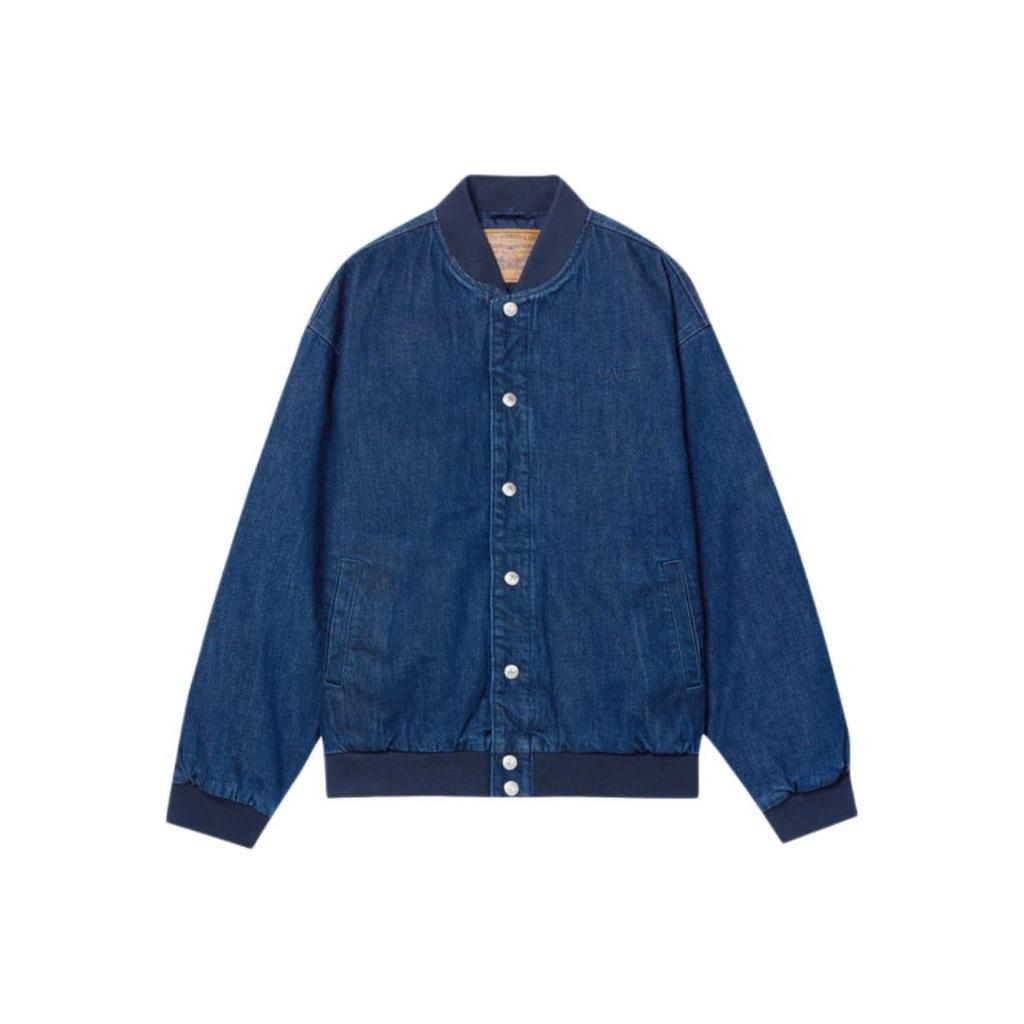Levis Fashion Casual Loose Solid Color Ribbed Stand Collar Long Sleeve Jacket Men Jackets 005MZ-0001