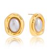 Light Luxury Niche High-end Sense 18K Resin Pearl Earrings Jewelry