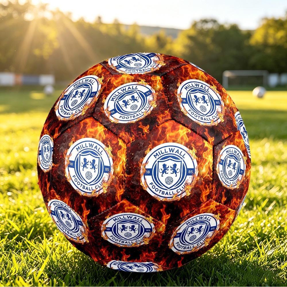 Millwall FootballPrinted Size 5 Soccer Ball, Anti Slip Adult Match Football Souvenir for Football Fans