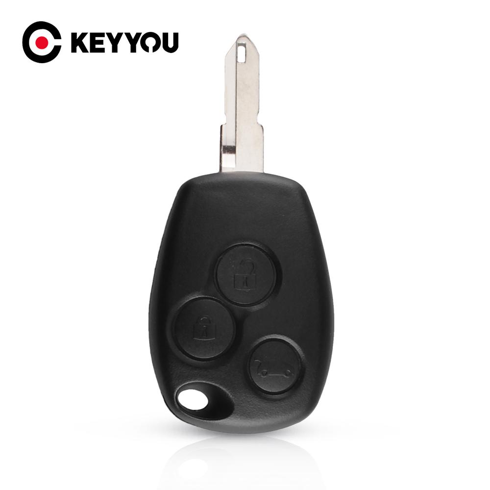 KEYYOU Fernbedienung Schlüsselhülle Gehäuse 3 Tasten für Renault Duster Logan Fluence Clio Vivaro Master Traffic Kangoo Megane Laguna