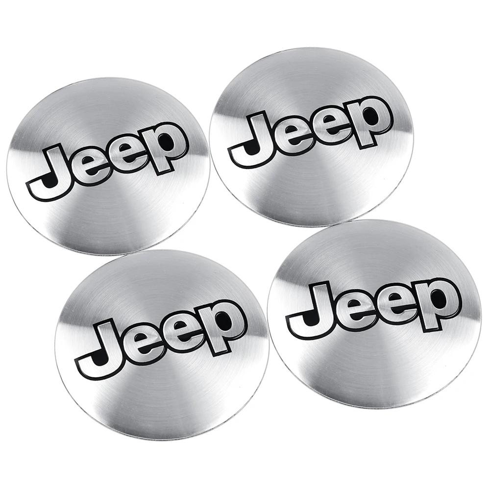 4PCS 56mm Car Wheel Hub Center Cover Emblem Sticker for Jeep Renegade Wrangler JK Grand Cherokee Compass Patriot Rim Cap Decal