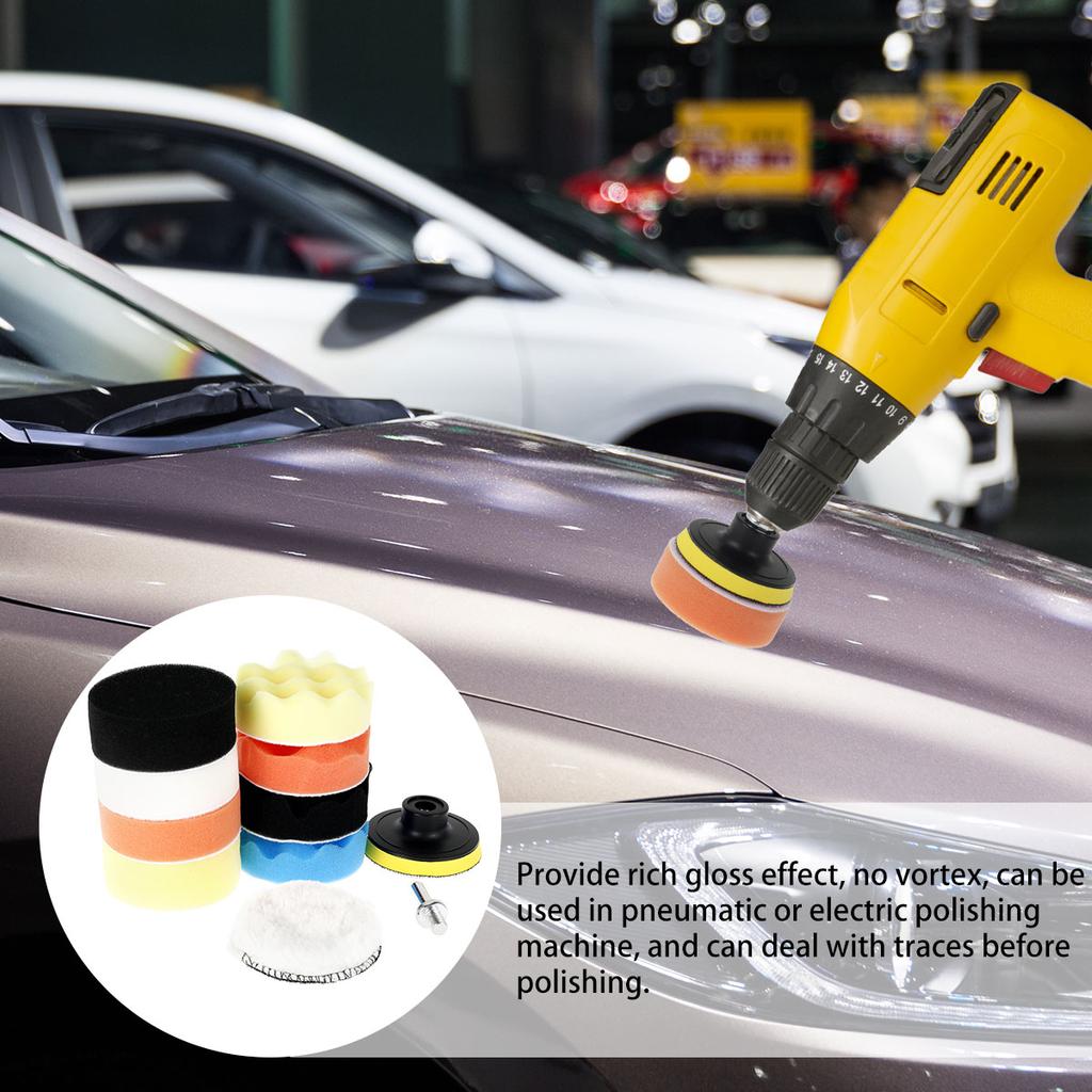 Car Polishing Pad 3-inch Reusable Car Care Waxing Cushion Sponge Pad Accessory Car Cushion Polishing Kit