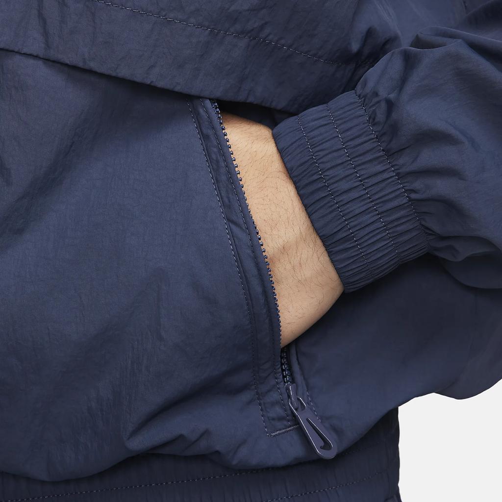 Nike Sportswear Solo Swoosh Logo Zip-Up Collar Jacket Men Jackets Thunder-Blue FB8623-437