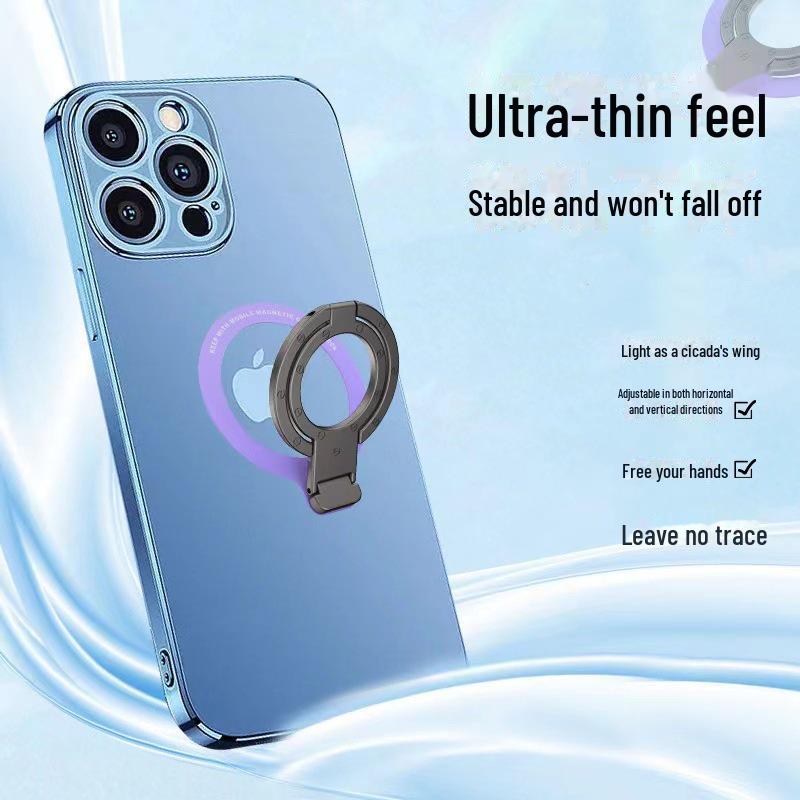 Ultra İnce Manyetik Metal Halka Stand: Evrensel Cep Telefonu Masaüstü Etiket Tutucu