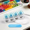 4 Tasten LED Tastatur Schlüsselanhänger Transparent Knackiges Klickendes Tippgefühl Aufleuchtende Tastenkappe Fidget Verschleißfest Mit LED-Licht