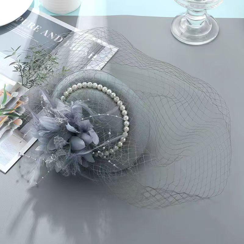 Pearl Cheongsam Hat Hair Ornament: Retro Shanghai Socialite & Bride Accessory