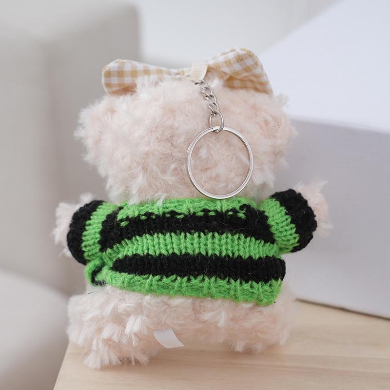 Creative Cartoon Plush Christmas Bear Keychain Charming Accessory For Bags