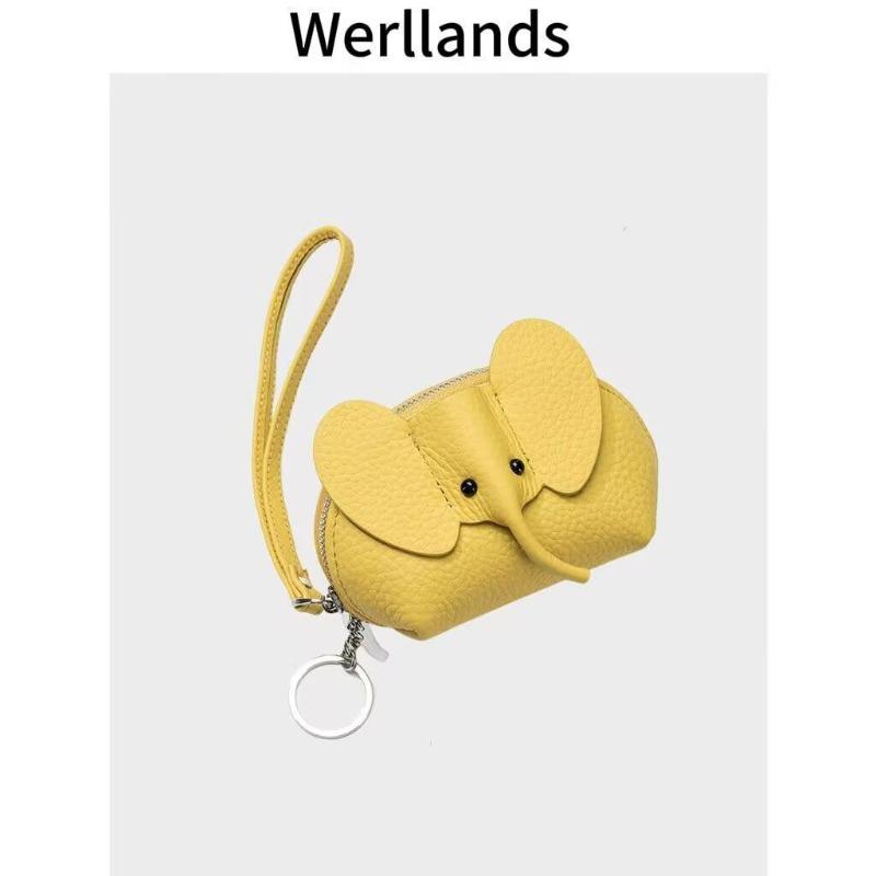 New Bag Pendant Women's Key Bag Creative Card Bag Leather Baby Elephant Change Bag Zipper Twist Lipstick Storage Bag