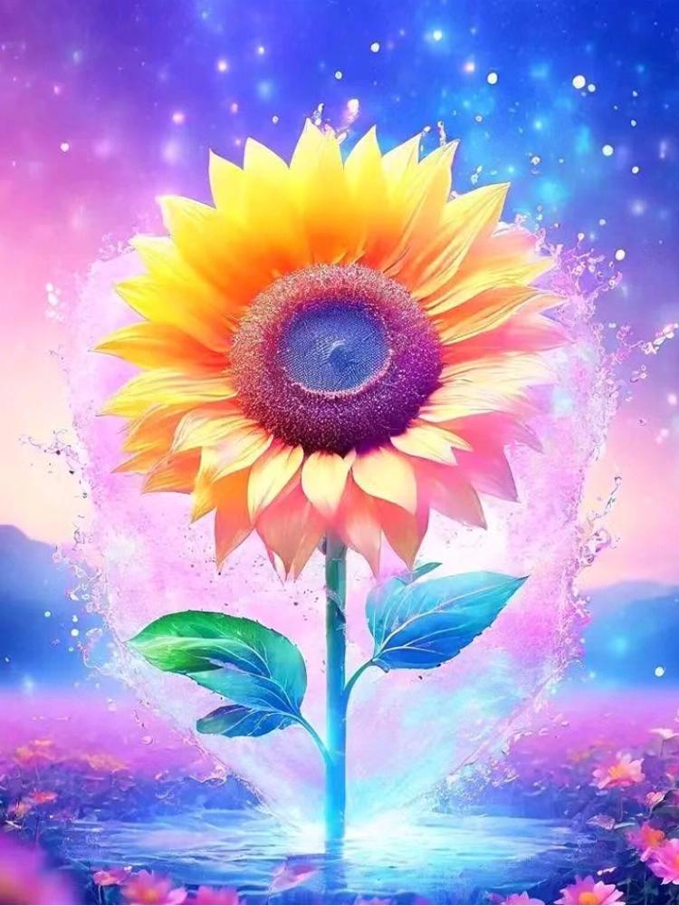 DIY Sunflower Flower Mosaic Picture 5D Cross Stitch Diamond Painting Full Square Round Rhinestone Embroidery Puzzle Home Decor